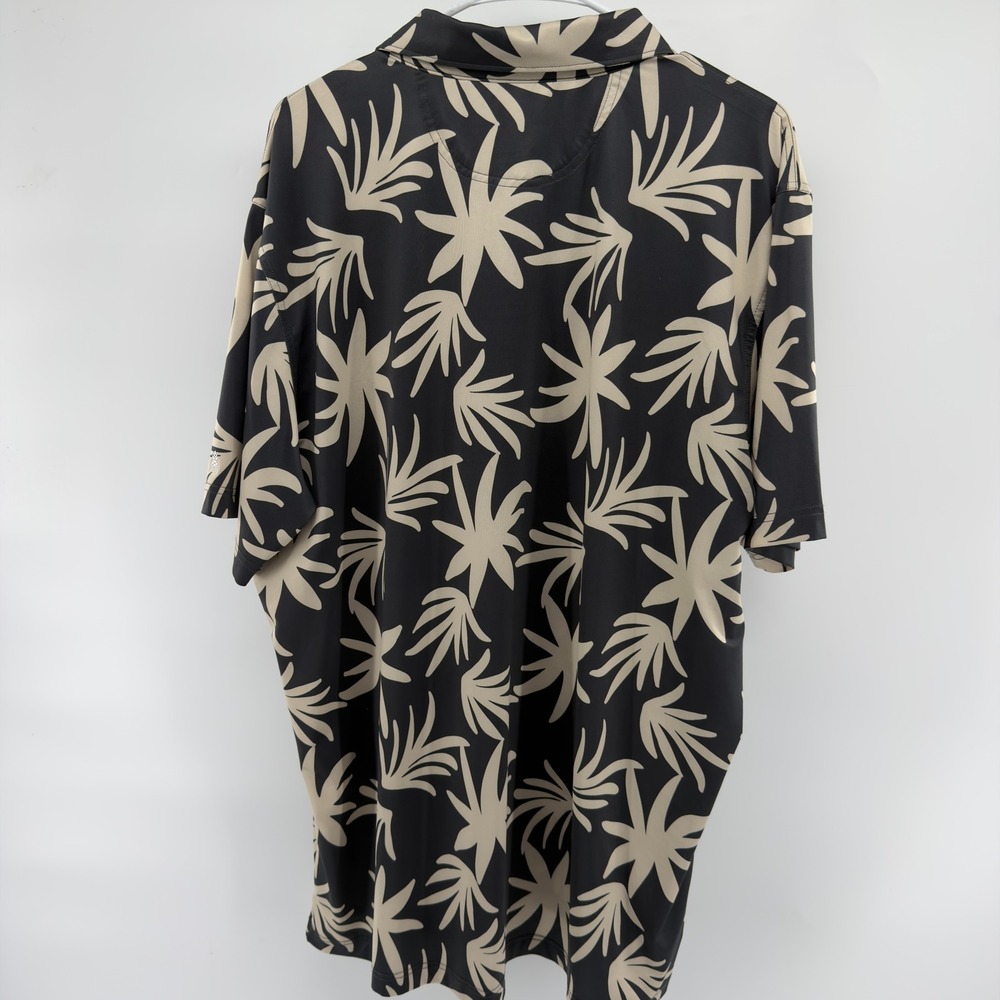 Chubbies Mens XXL Golf Polo Shirt Black Tan Palm Leaf Print Short Sleeve - Picture 5 of 5